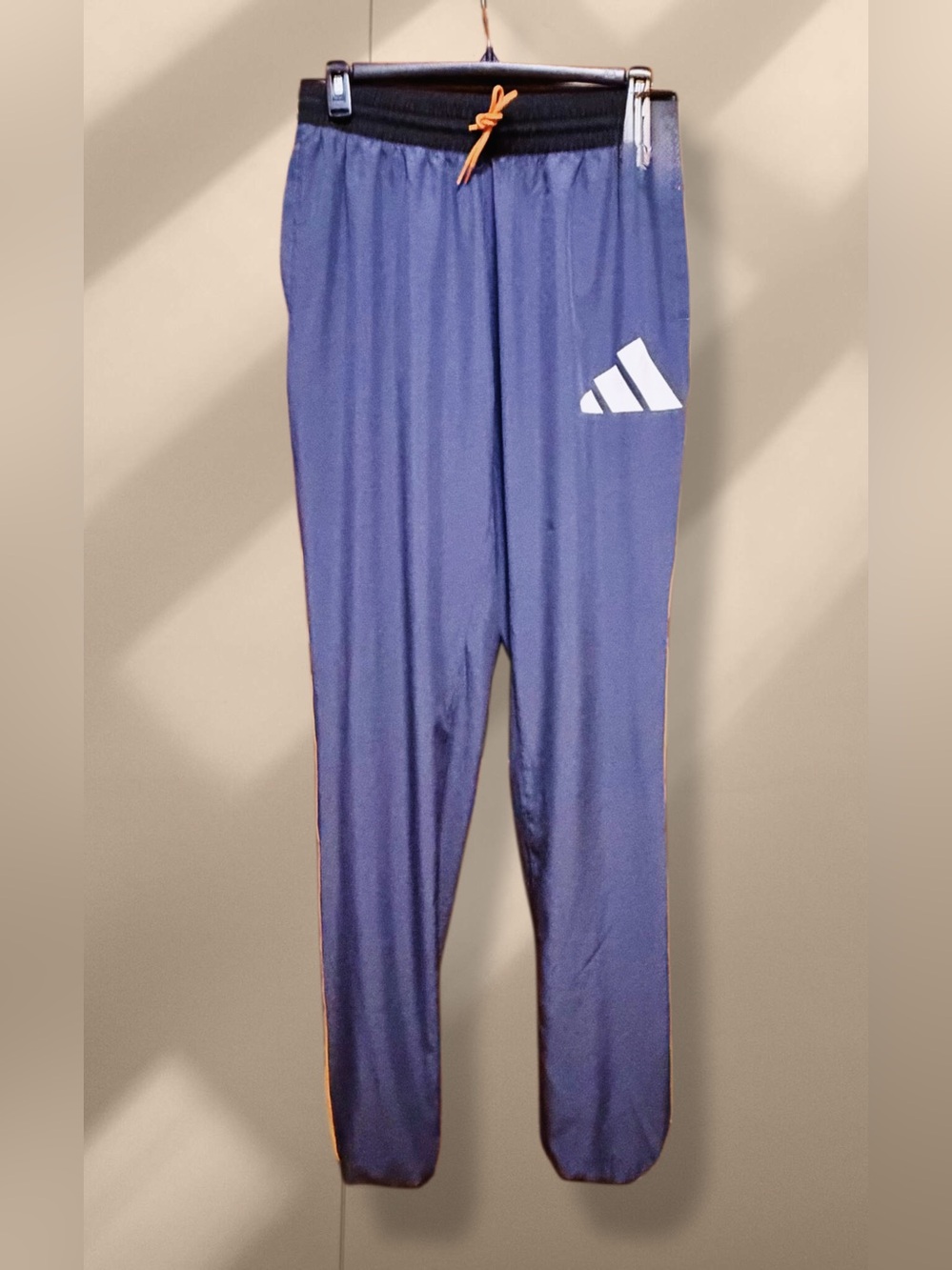 Adidas NWT Navy Track Pants with Orange Accents size LT